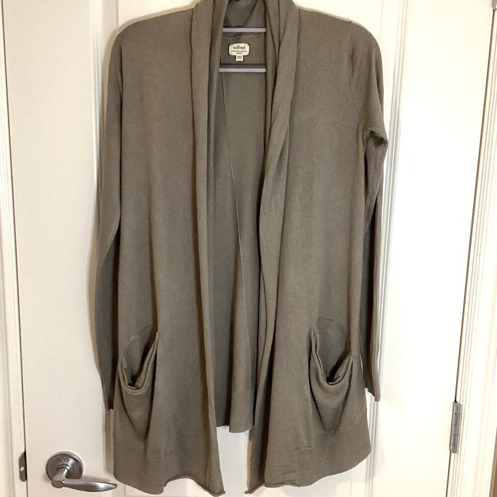 Wilfred Women's Open Front Cardigan Silk Cashmere Blend Size XS Pockets Sweater